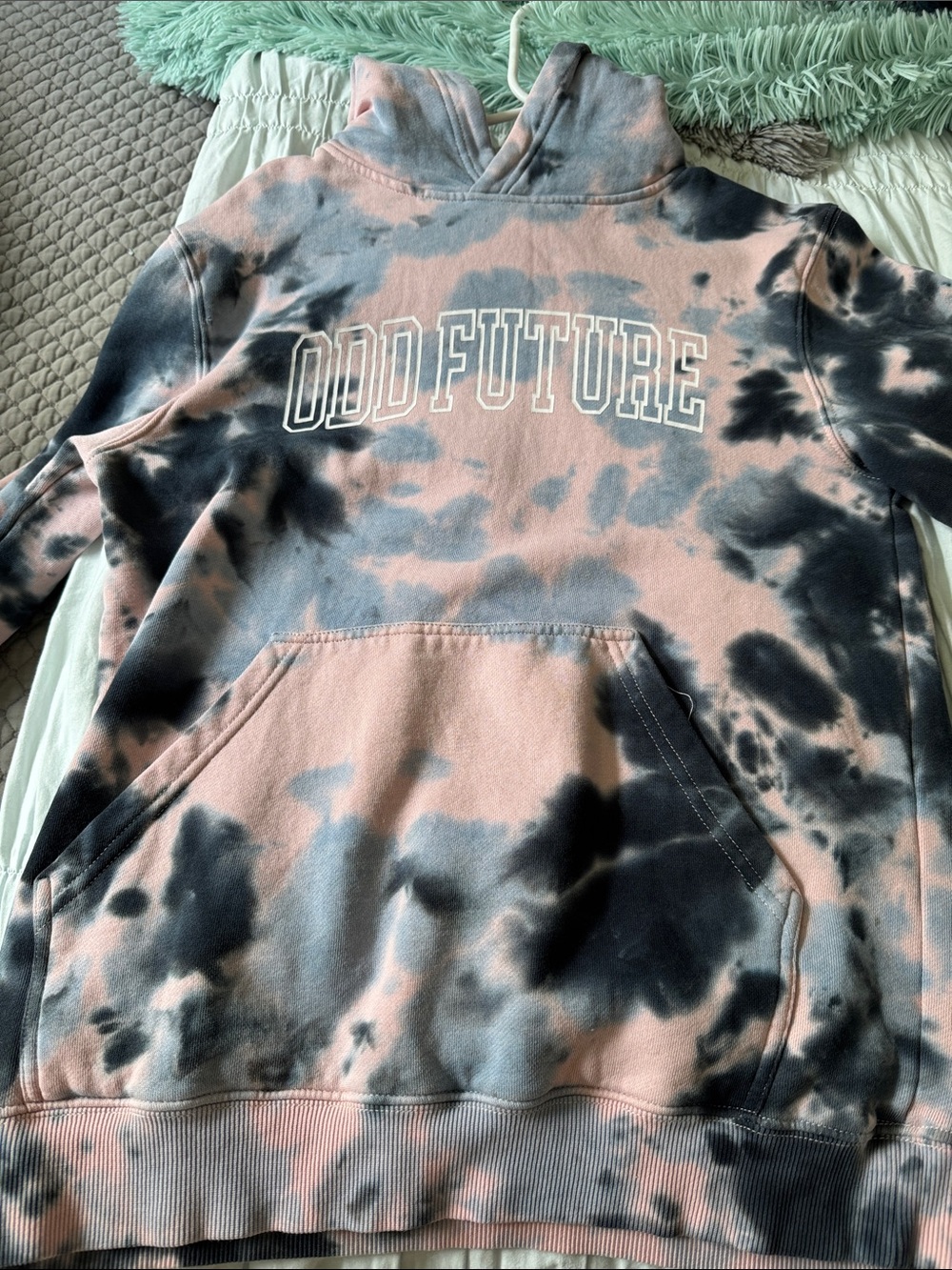 Odd Future Pink and Black Tie-Dye Pullover Hoodie